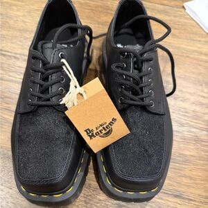 5-EYE BEX SQUARE TOE HAIR-ON & LEATHER SHOES 'BLACK’